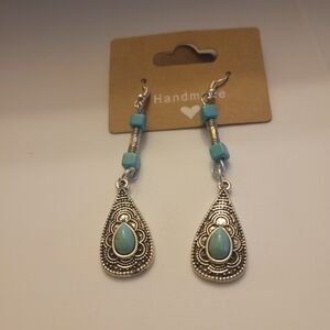 Handcrafted By Nanaluvsthrifting Turquoise Southwestern Dangling Earrings